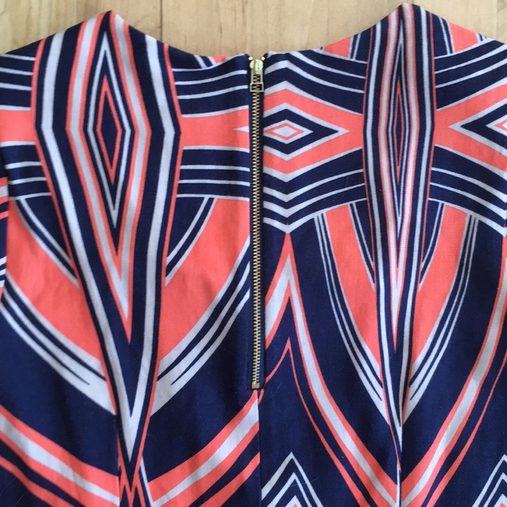 NEW Taylor coral navy jersey knit Art Deco sz 12 - Picture 9 of 11